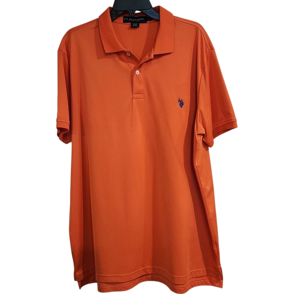 US Polo Assn Mens Size XXL Polo Shirt Coral Short Sleeve  Embroidered Logo